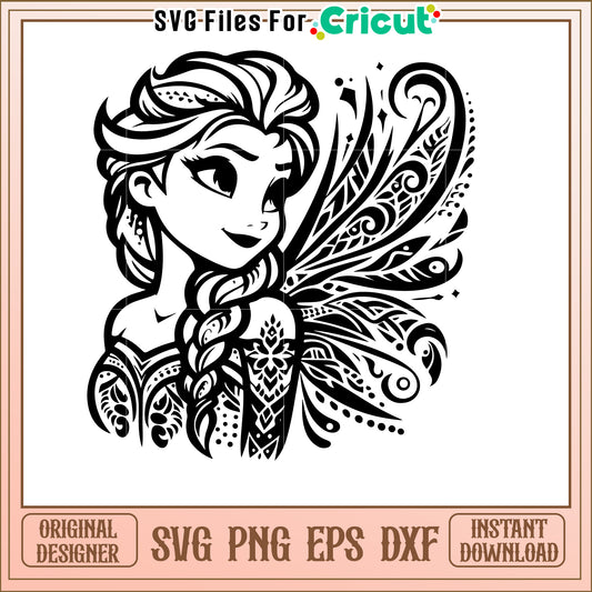 Elsa SVG Mandala Wings Design