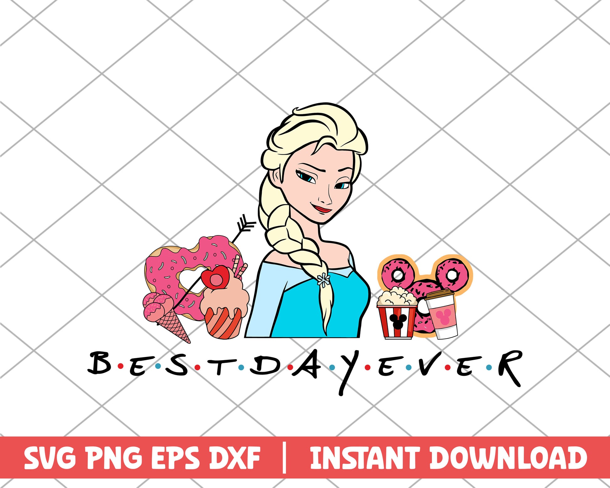 Elsa princess best day ever disney svg