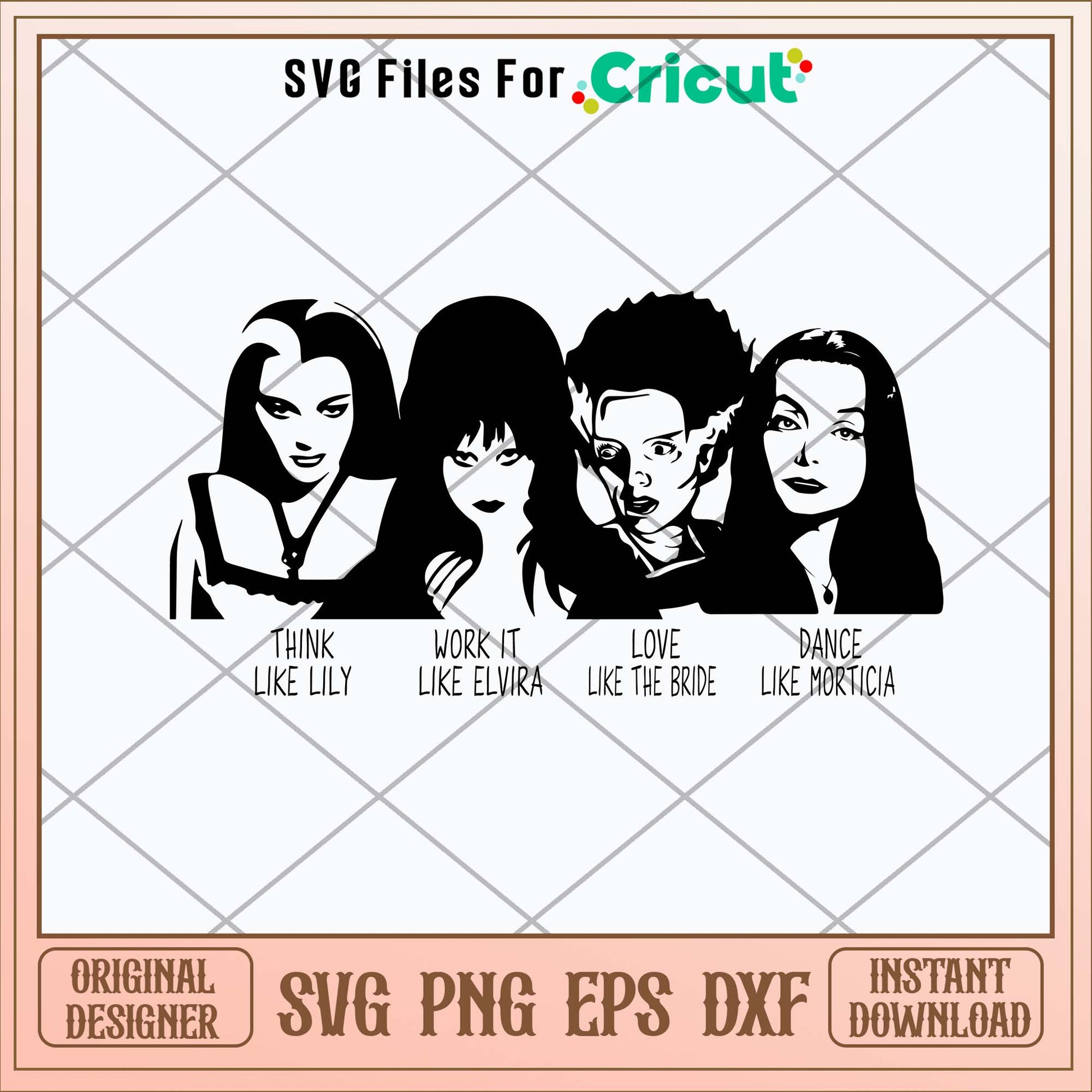 Elvira Lily Munster Morticia Bride of Frankenstein Svg