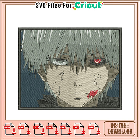 Embroidered Anime Character Design for Instant Download