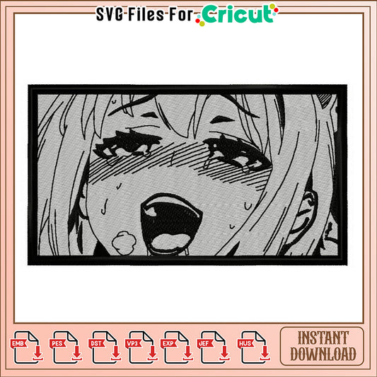 Embroidered Manga Style Design for Unique Projects