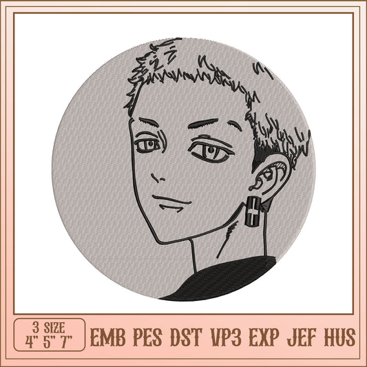 Embroidery Design Anime Boy Face