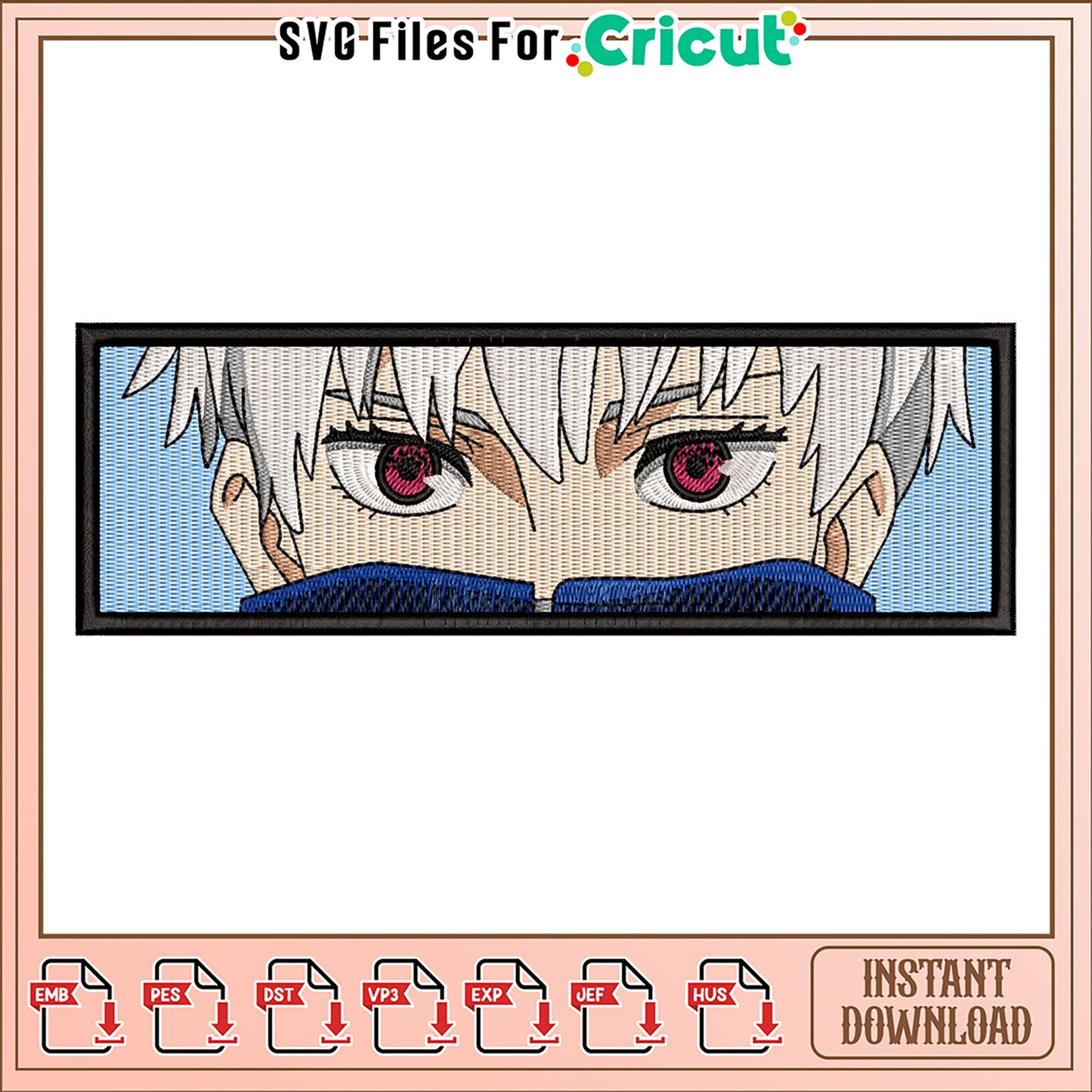 Embroidery Design Anime Character Eyes Instant Download