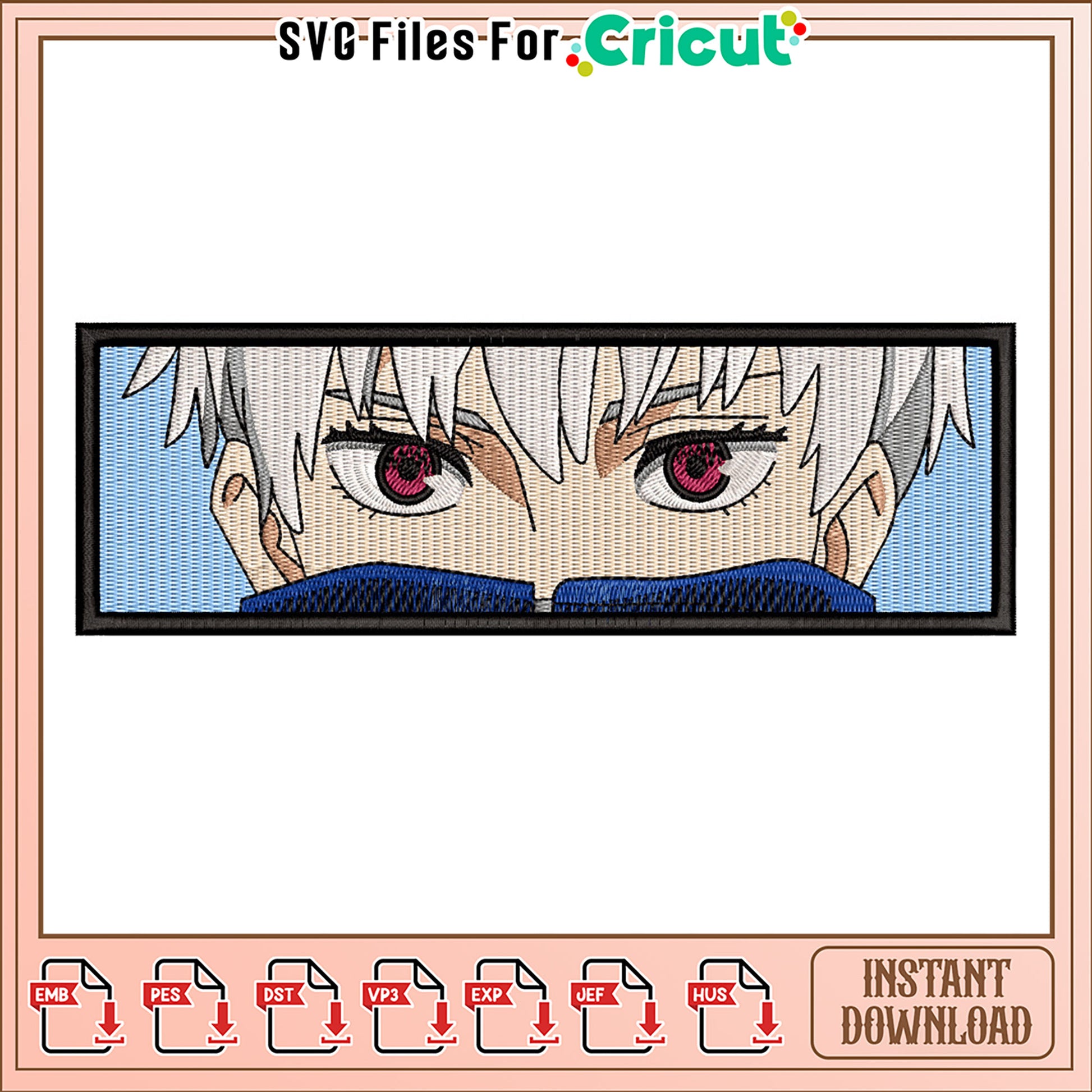 Embroidery Design Anime Character Eyes Instant Download
