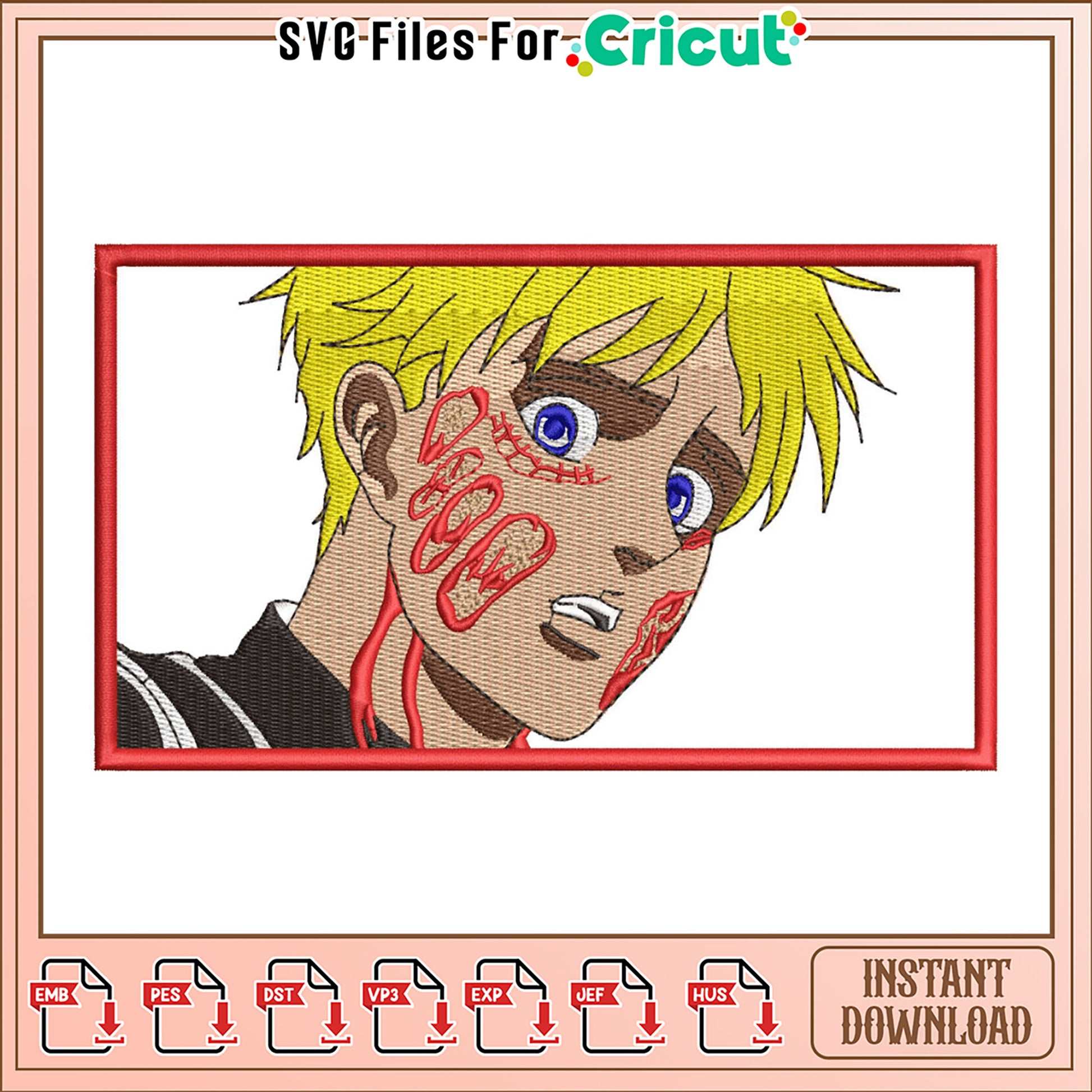 Embroidery Design Anime Character Instant Download Art