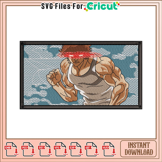 Embroidery Design Anime Muscle Man Instant Download