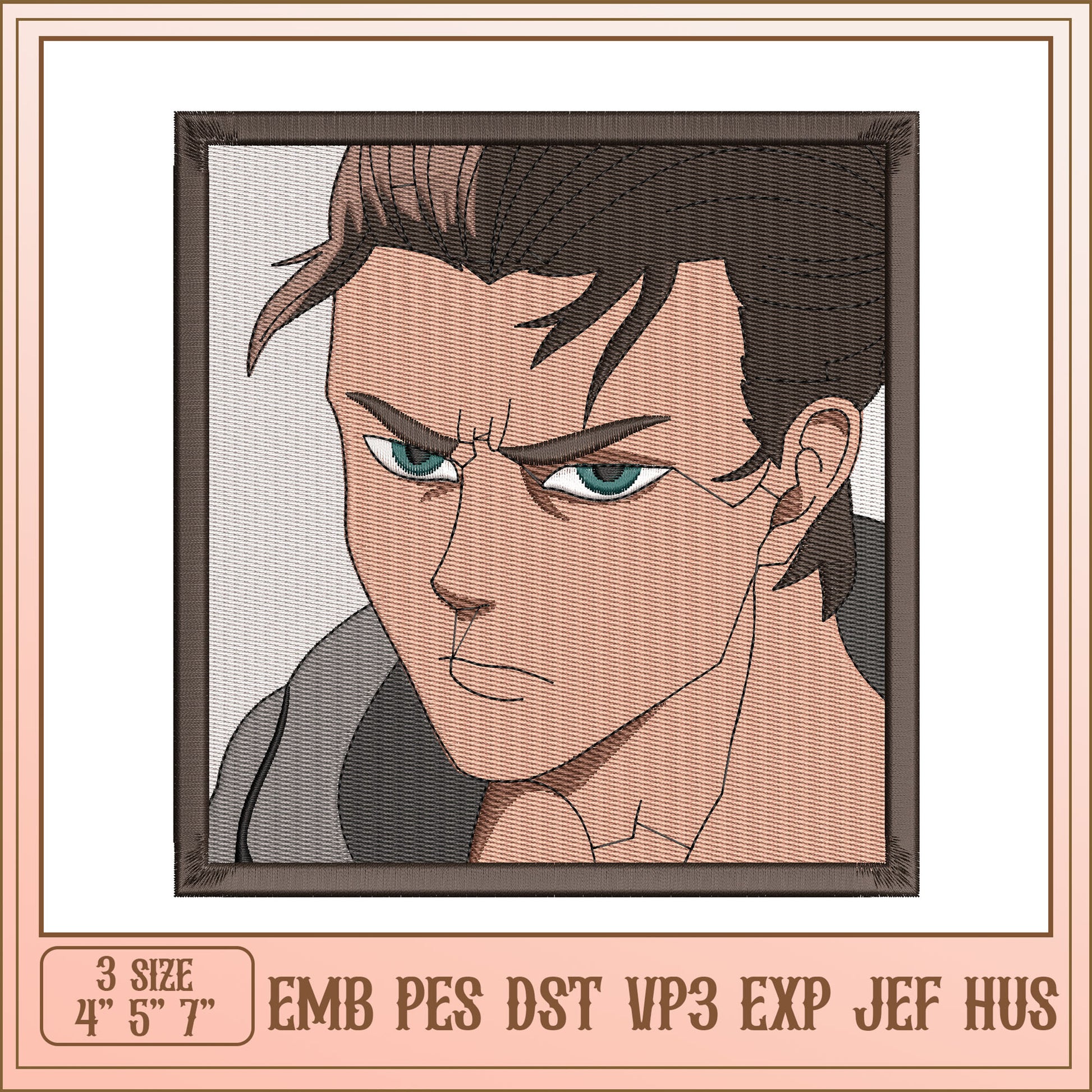 Embroidery Design Anime Portrait 3 Sizes