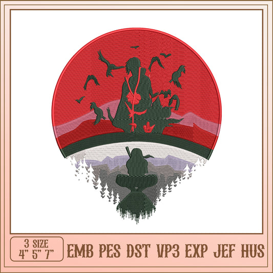Embroidery Design Anime Sunset Scene