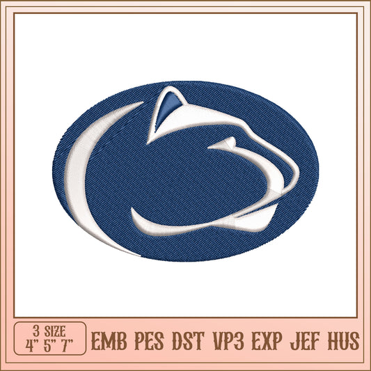 Embroidery Design Blue Cat Logo in Multiple Formats and Sizes