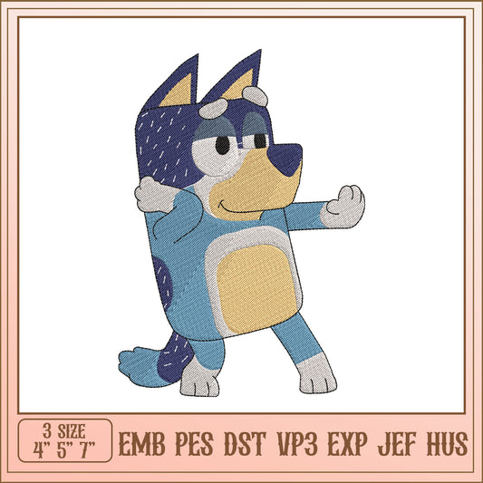 Embroidery Design Bluey Cartoon Dog