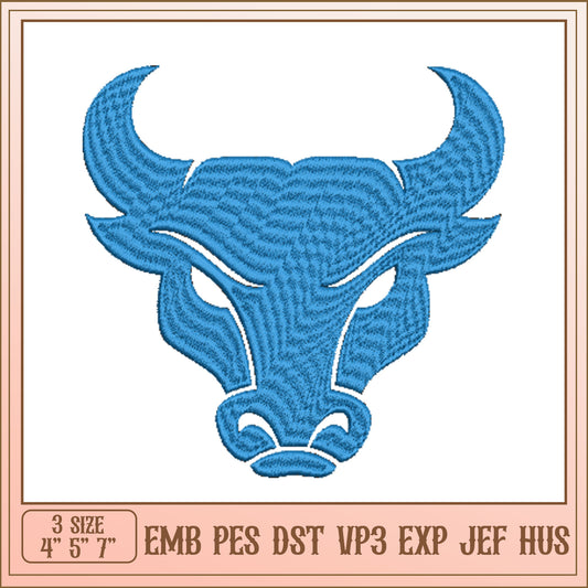 Embroidery Design Bull Head 3 Sizes