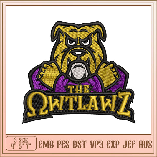Embroidery Design Bulldog Outlaw