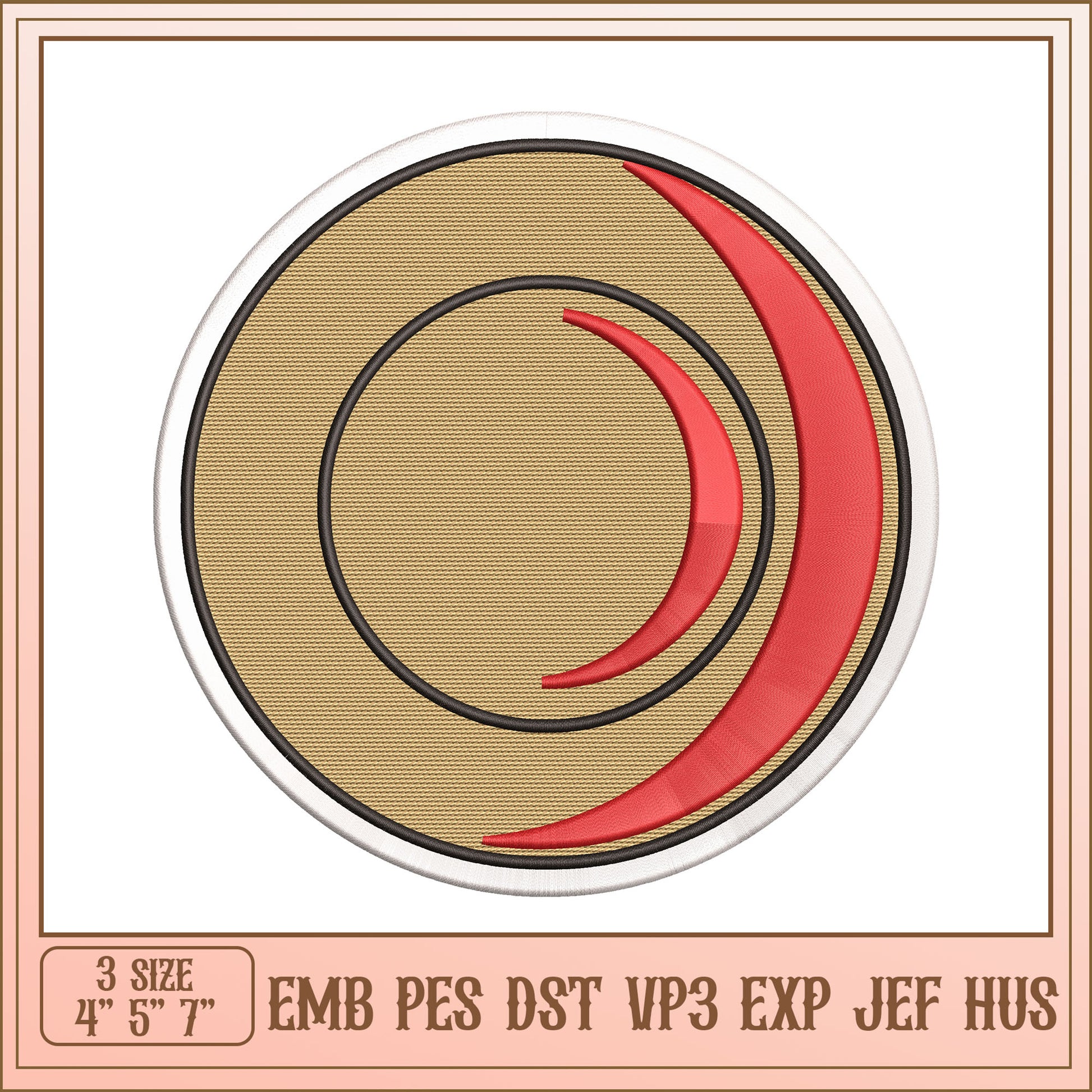 Embroidery Design Circular Patch 3 Sizes