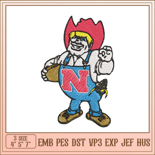 Embroidery Design Cowboy Mascot 3 Sizes