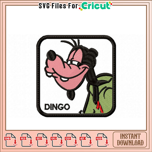 Embroidery Design Dingo Character Instant Download File