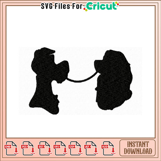 Embroidery Design Dog Silhouette Instant Download