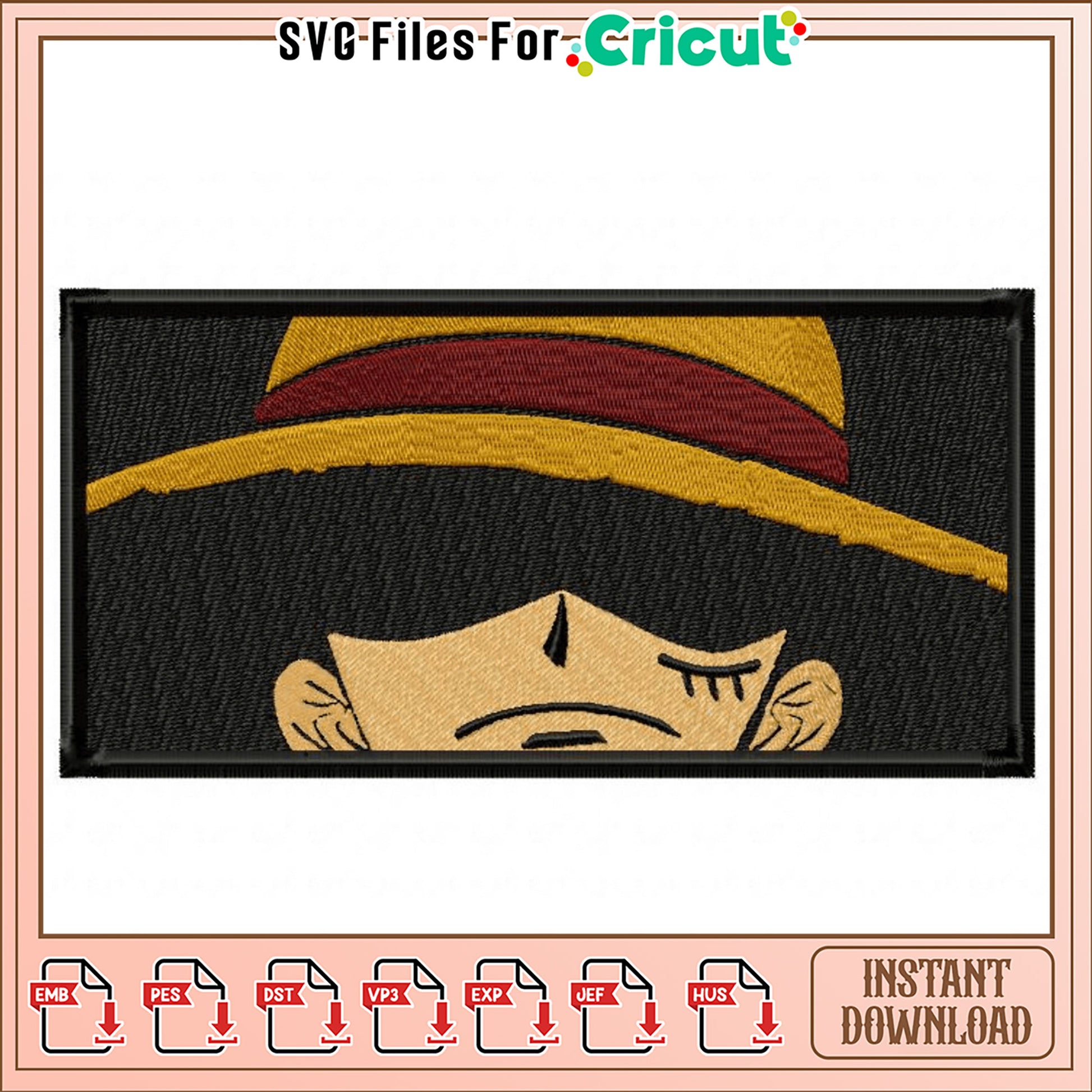 Embroidery Design Featuring Stylish Character Hat