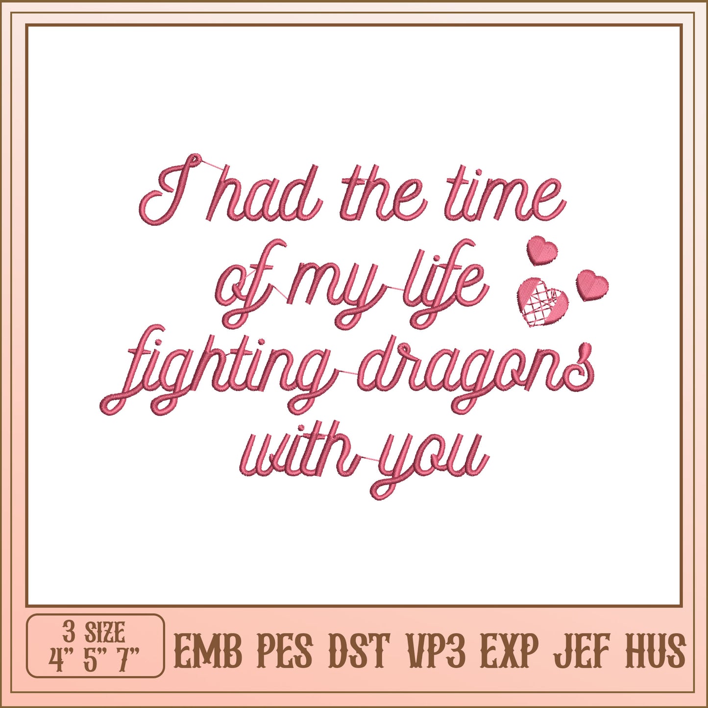 Embroidery Design Fighting Dragons