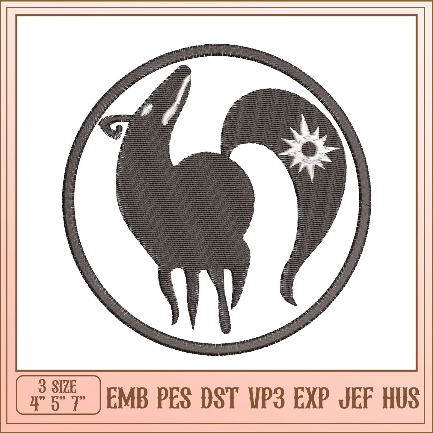 Embroidery Design Fox Emblem