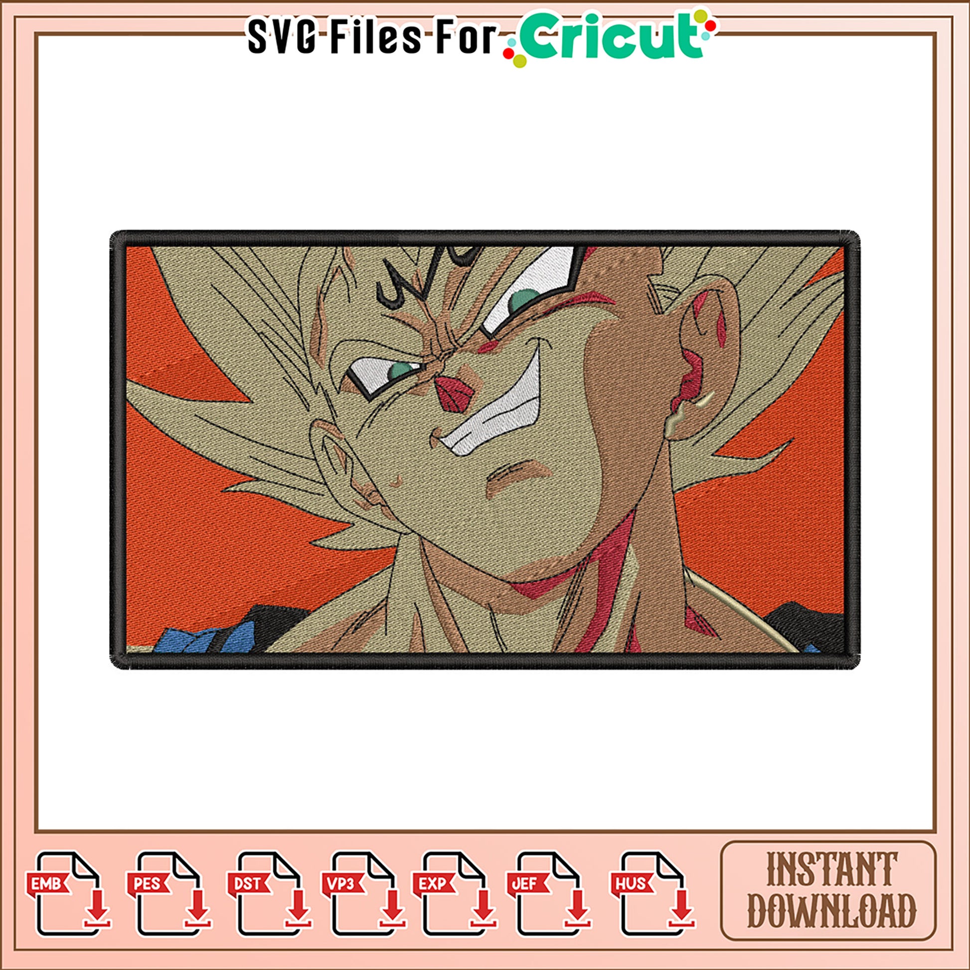 Embroidery Design Goku Character Instant Download Pattern