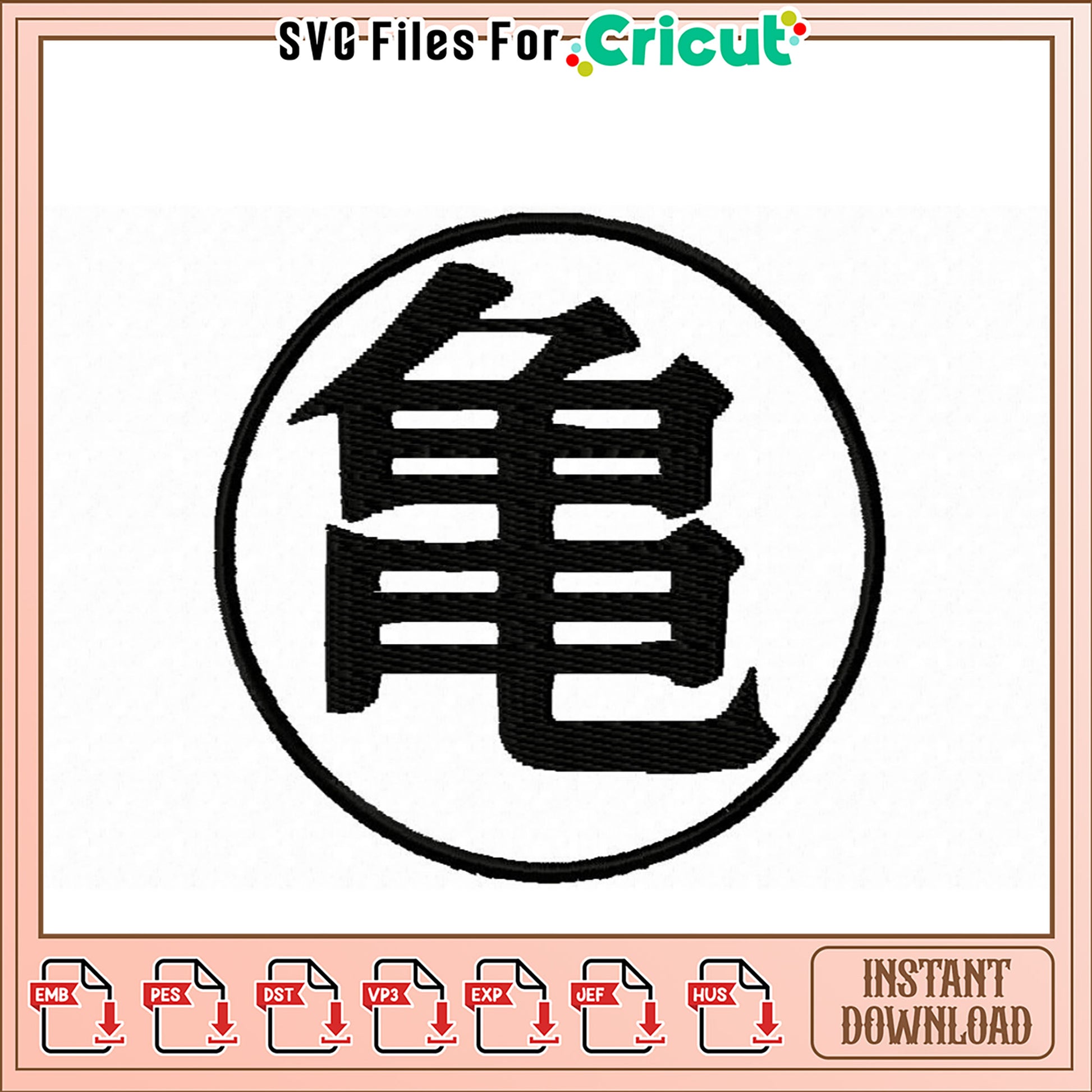 Embroidery Design Goku Symbol Instant Download