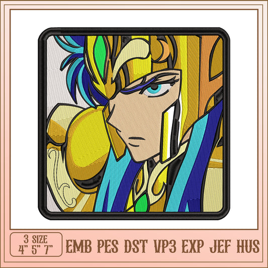 Embroidery Design Gold Saint Seiya Patch