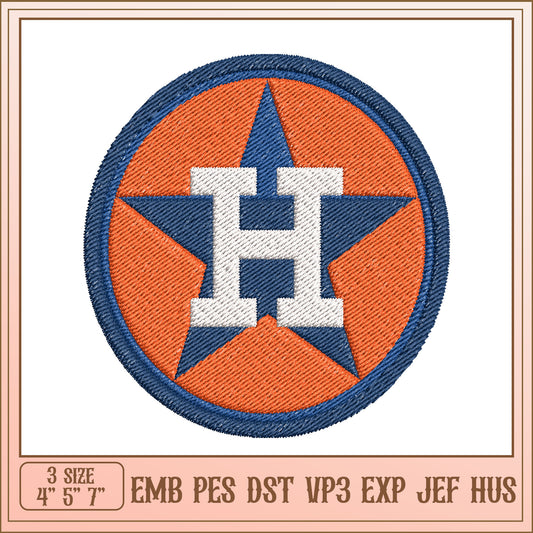 Embroidery Design Houston Astros Star H