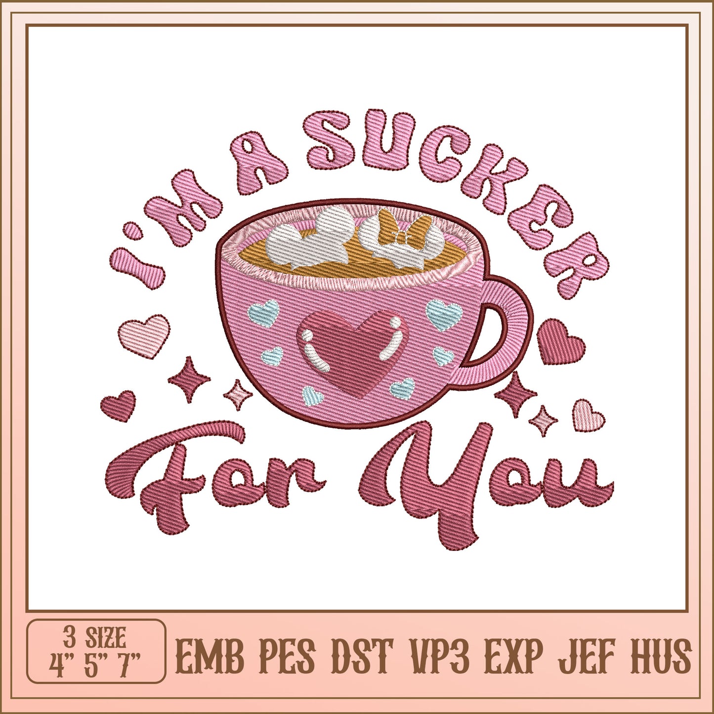 Embroidery Design I'm a Sucker for You