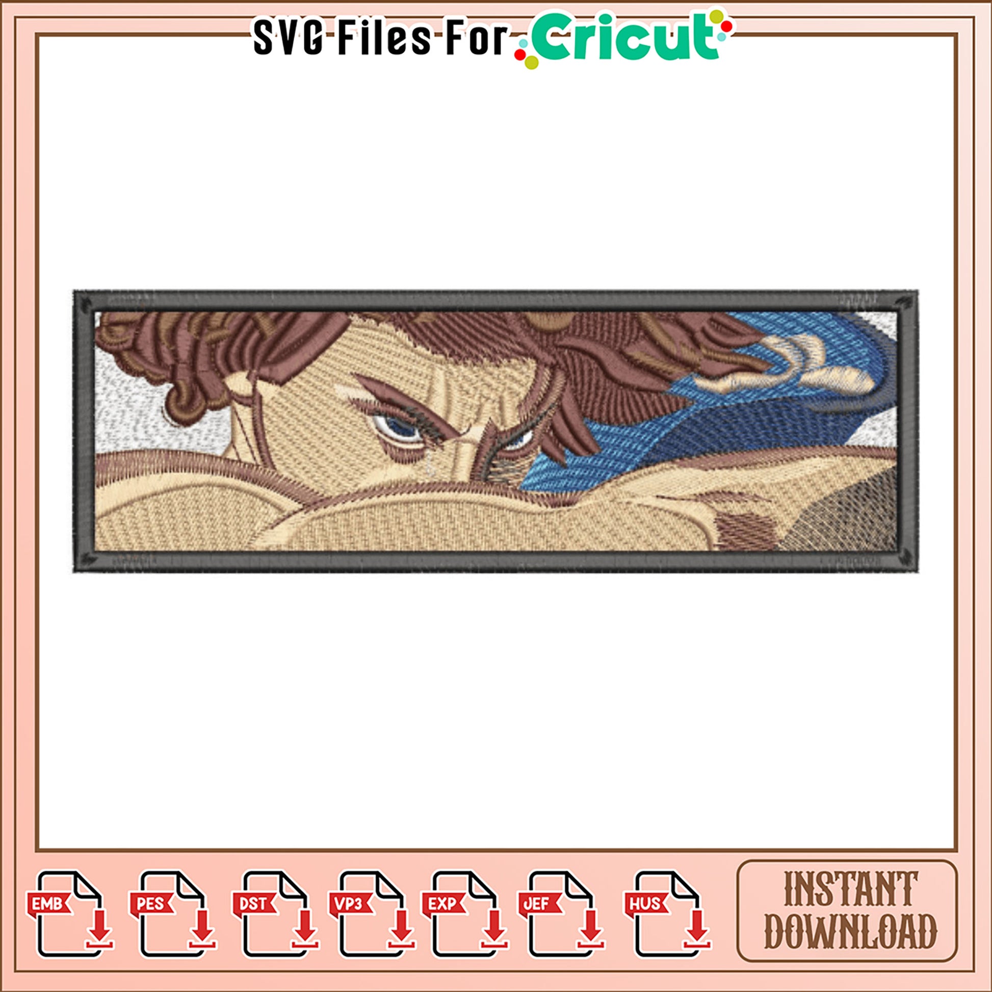 Embroidery Design Intense Gaze Instant Download