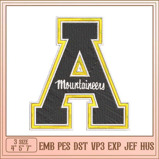 Embroidery Design Letter A Mountaineers
