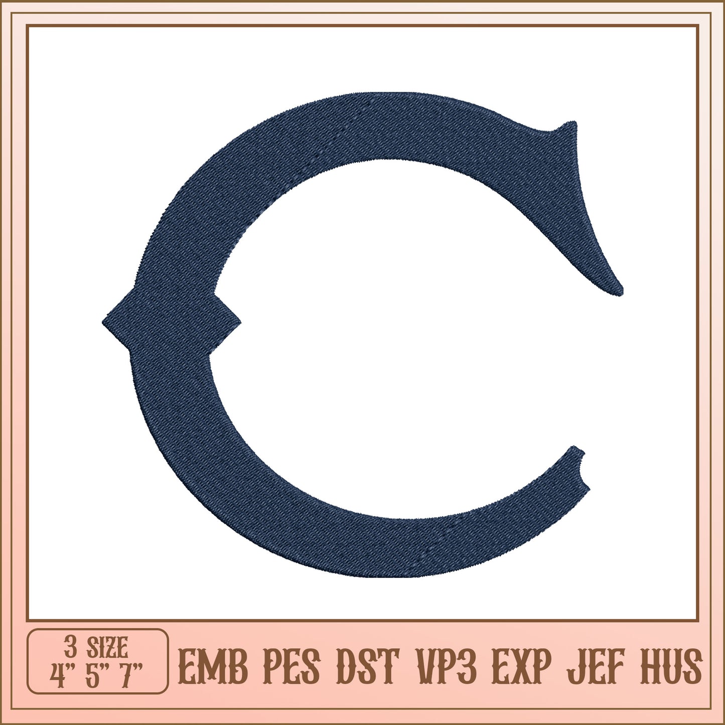 Embroidery Design Letter C 3 Sizes