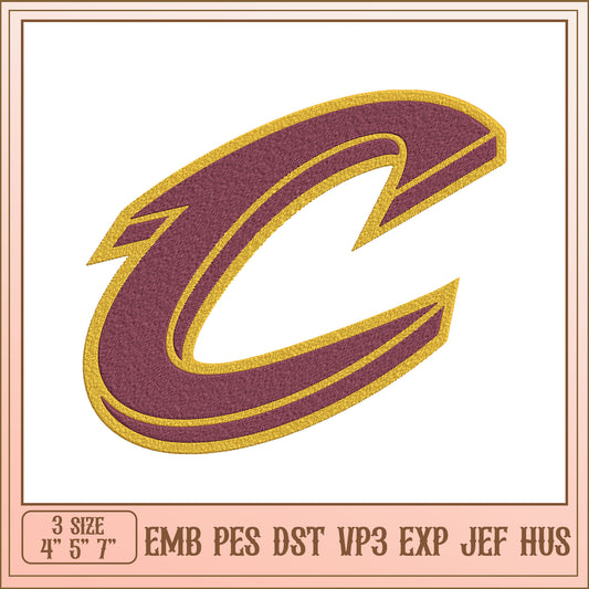 Embroidery Design Letter C 3 Sizes EMB PES DST VP3