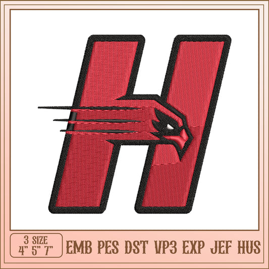 Embroidery Design Letter H with Eagle