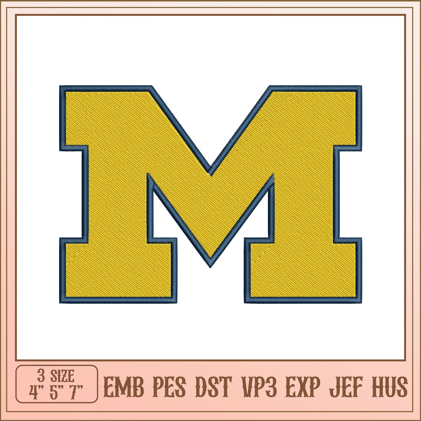 Embroidery Design Letter M