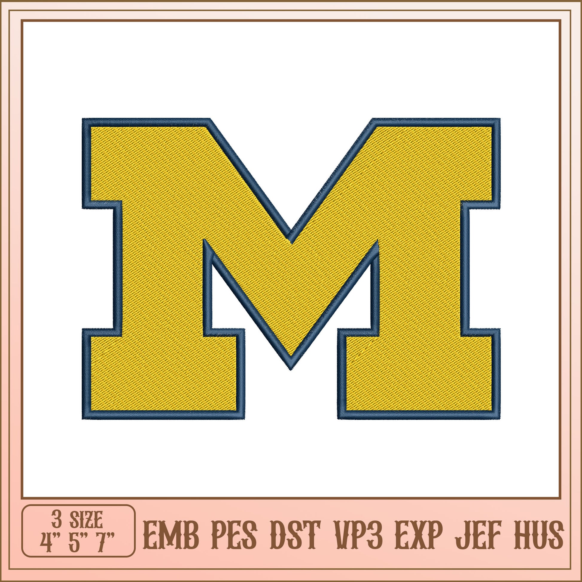 Embroidery Design Letter M