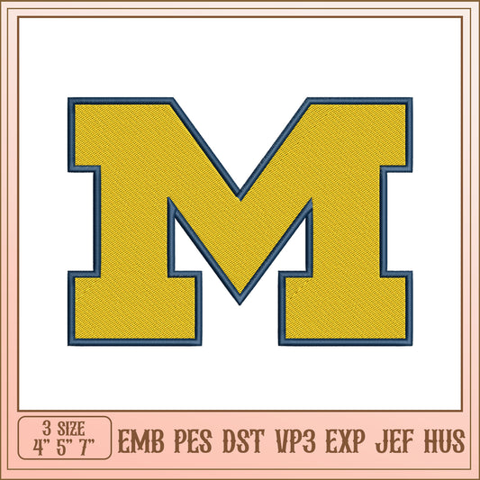 Embroidery Design Letter M