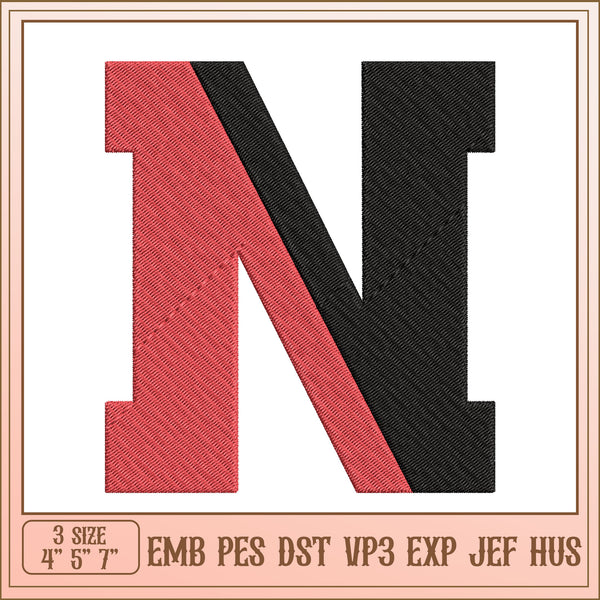 Letter N Custom Embroidery Design Letter N 3 Sizes – svg files for cricut