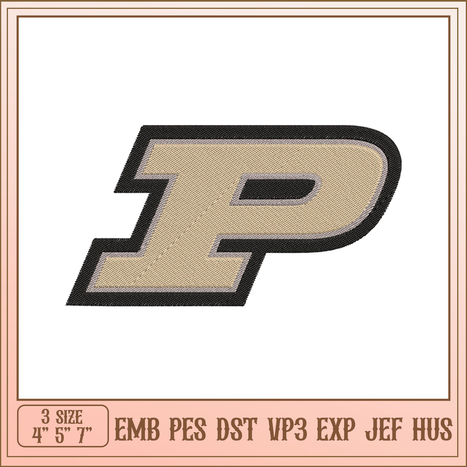 Embroidery Design Letter P 3 Sizes