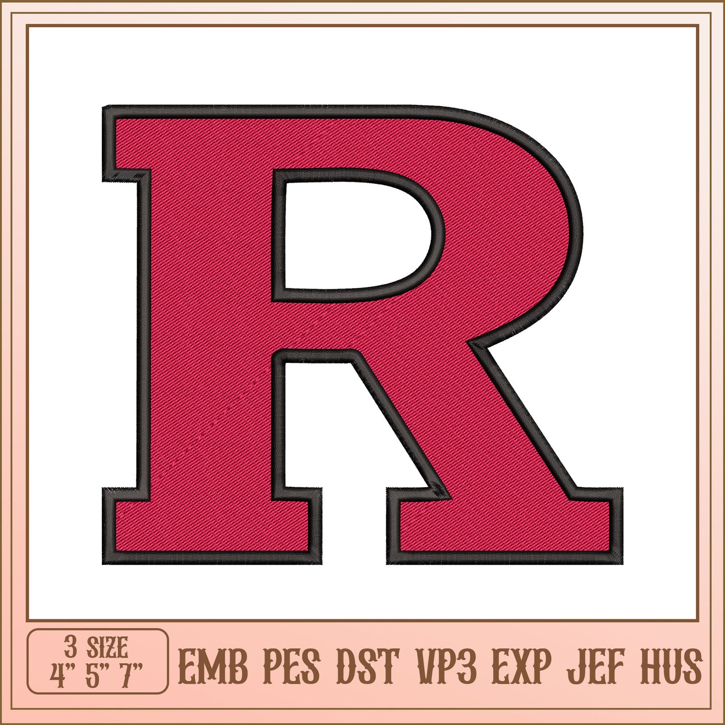 Embroidery Design Letter R
