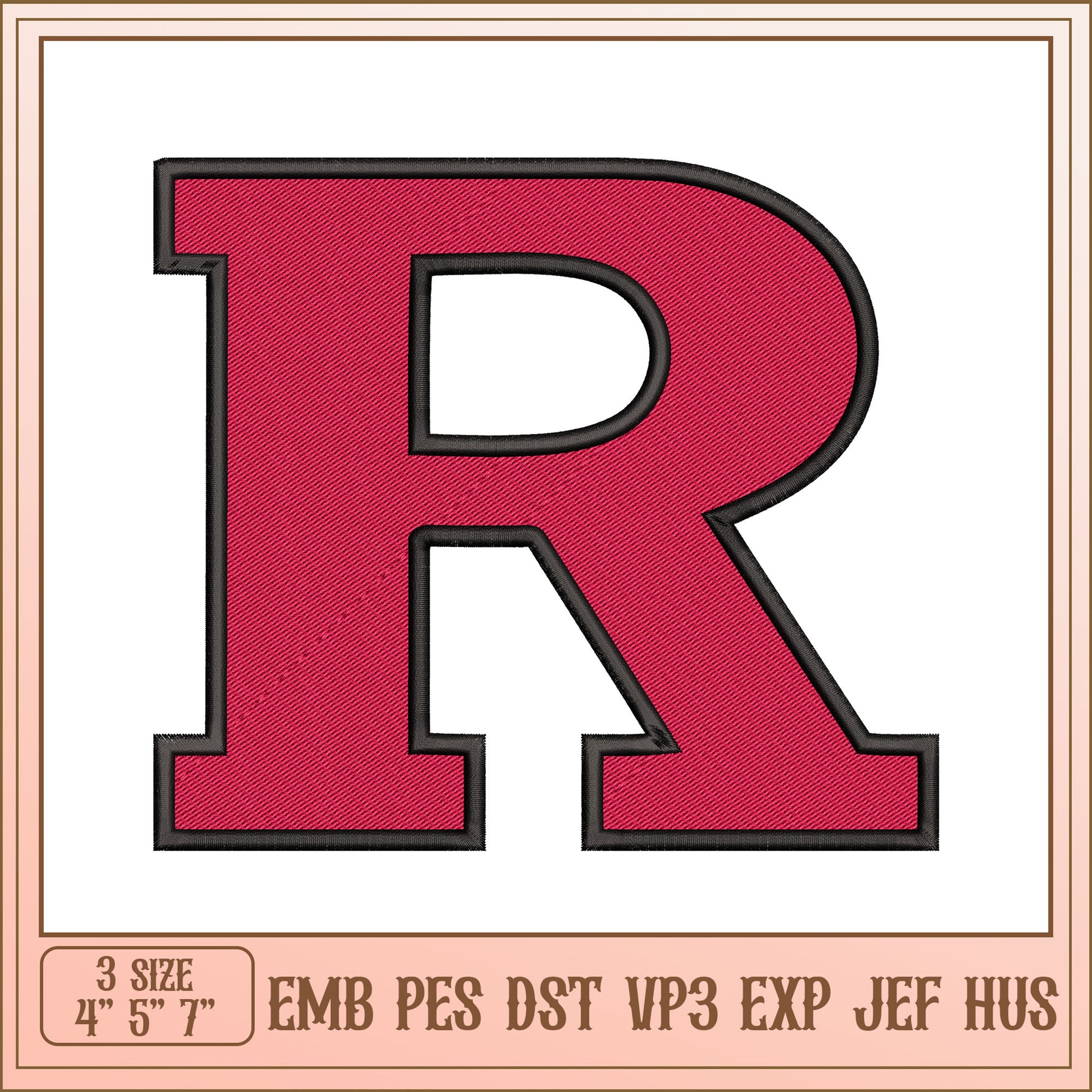 Embroidery Design Letter R