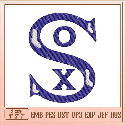 Embroidery Design Letter S Socks