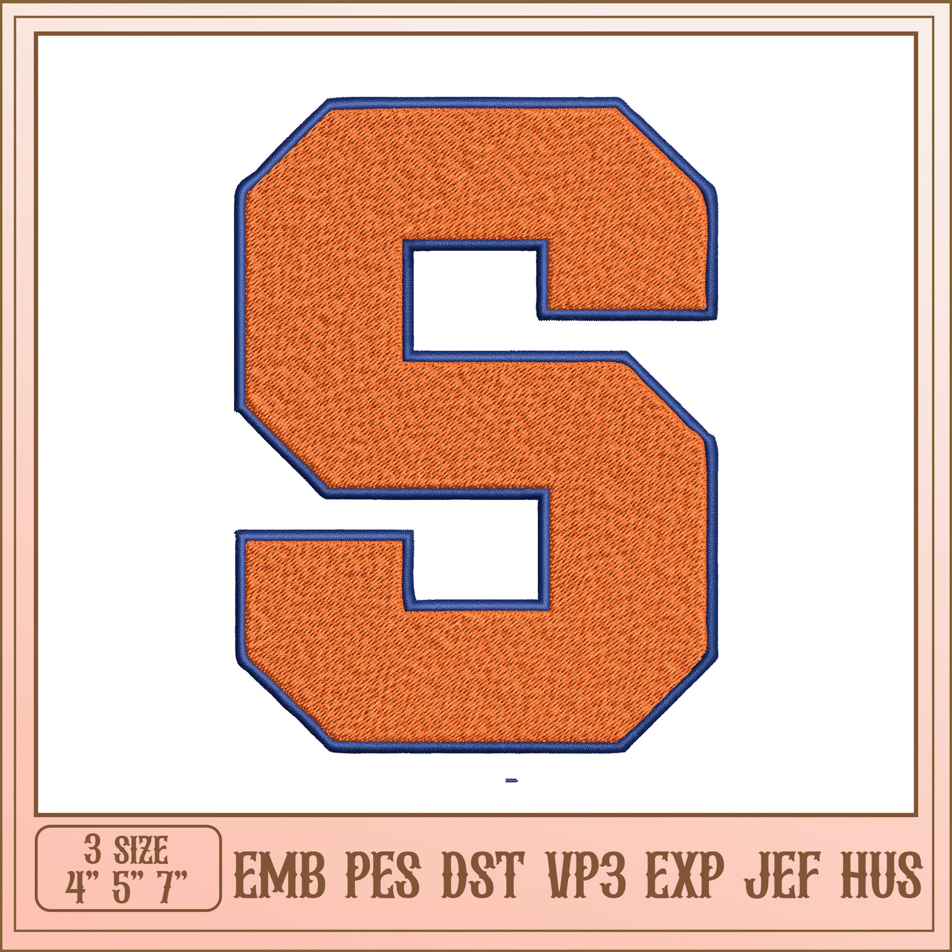 Embroidery Design Letter S