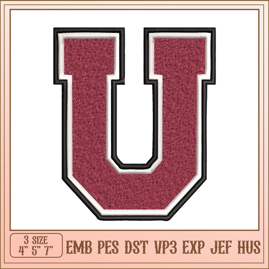 Embroidery Design Letter U