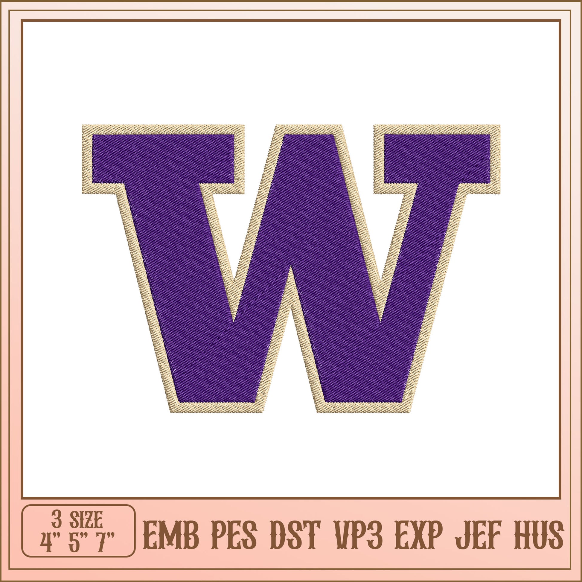 Embroidery Design Letter W