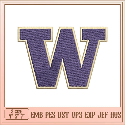 Embroidery Design Letter W 3 Sizes