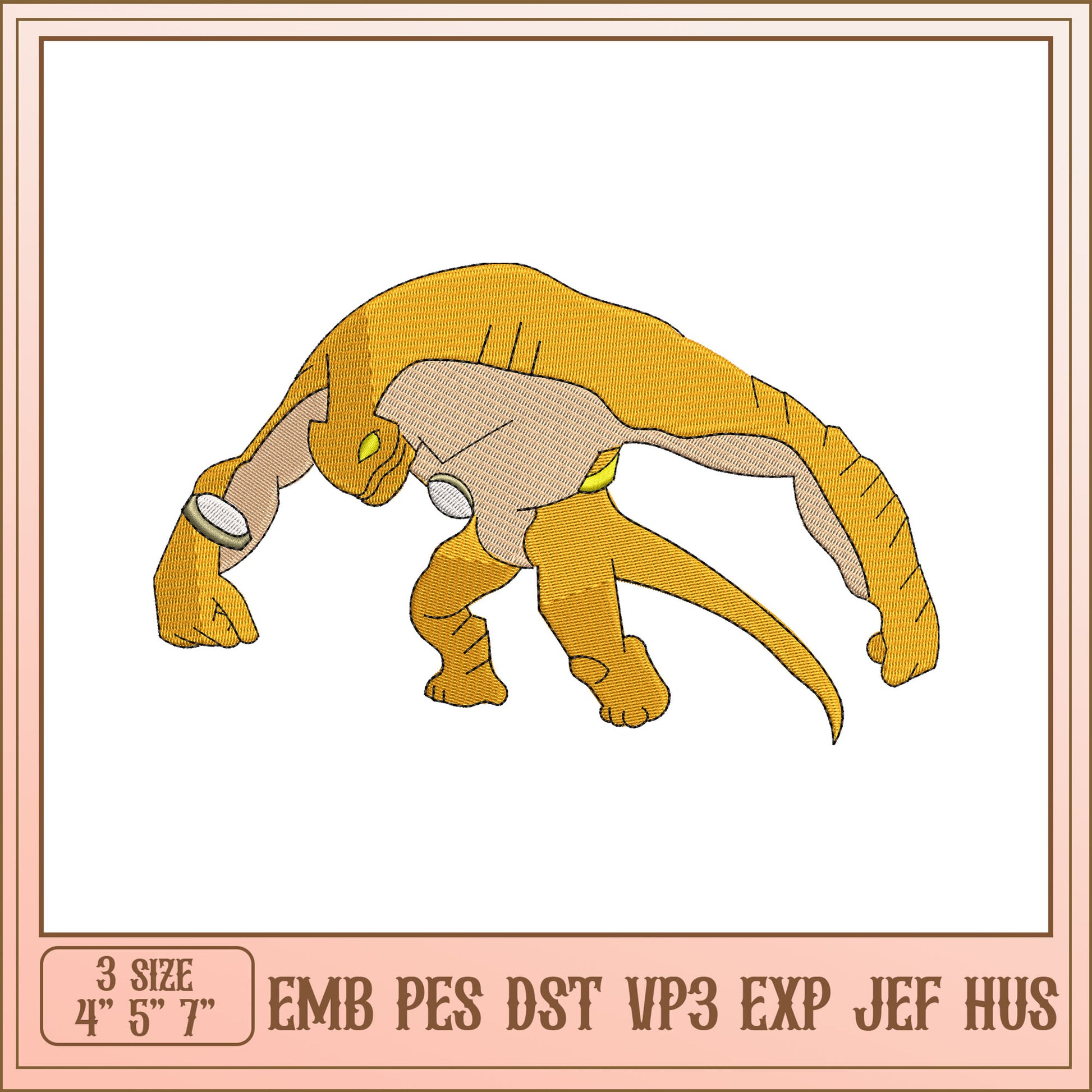 Embroidery Design Monster 4x7 Inch