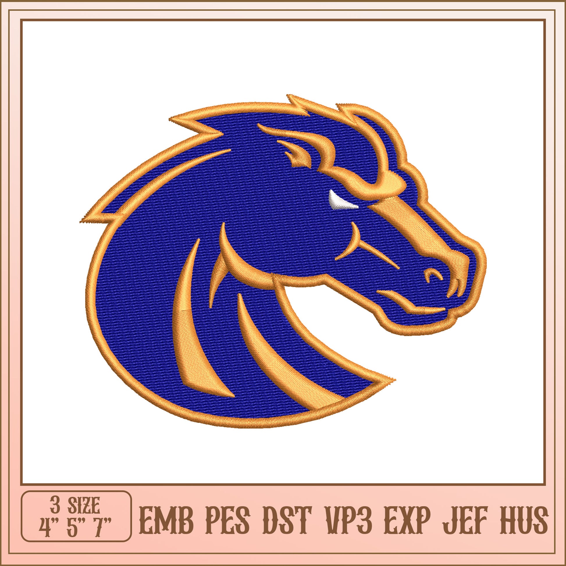 Embroidery Design Mustang Head