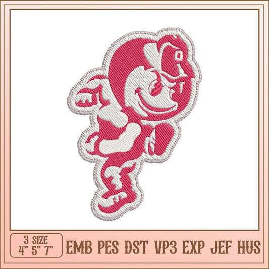 Embroidery Design Pink Mascot