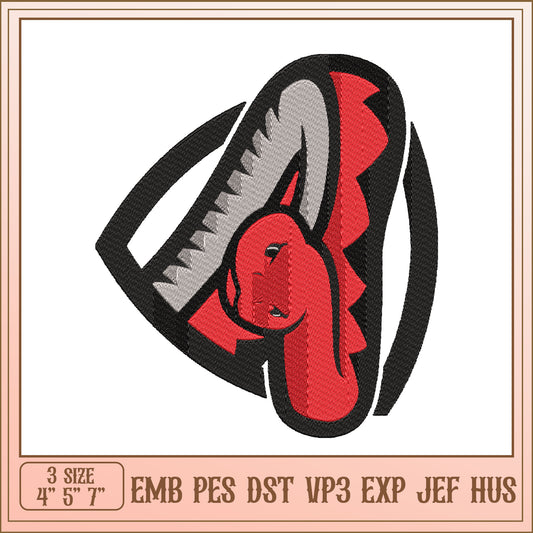Embroidery Design Red Snake Mascot