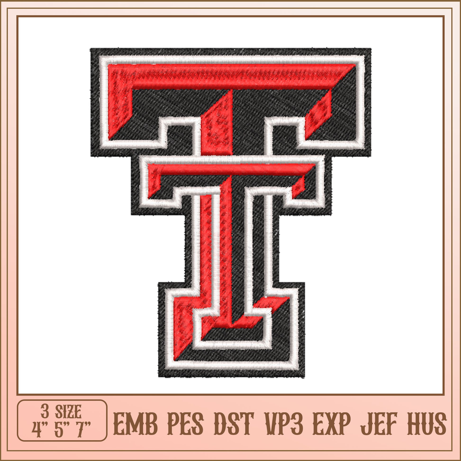 Embroidery Design Red & Black T